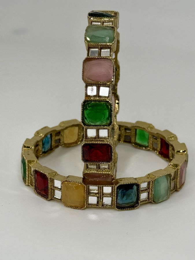 Sheesha Mirror & Glass Bangle Pair