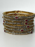 Sitara Ruby & Crystal Bangle Set of 6