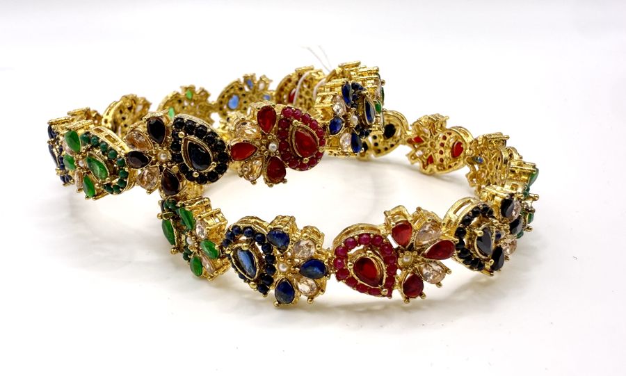 Navratan Multicolour Bangle Pair
