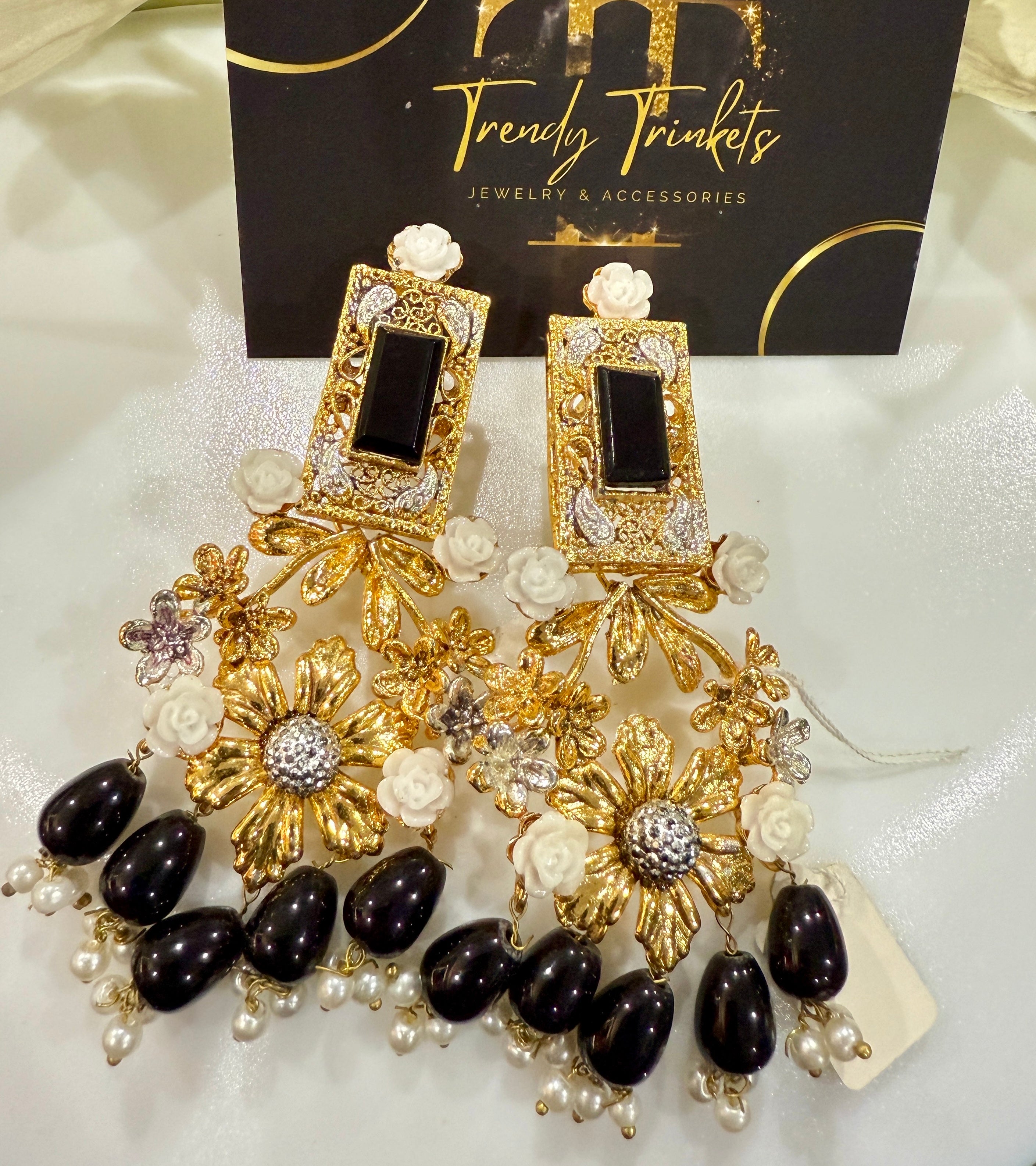 Tassel Jhumka – Gold with Seed Pearl Fringe