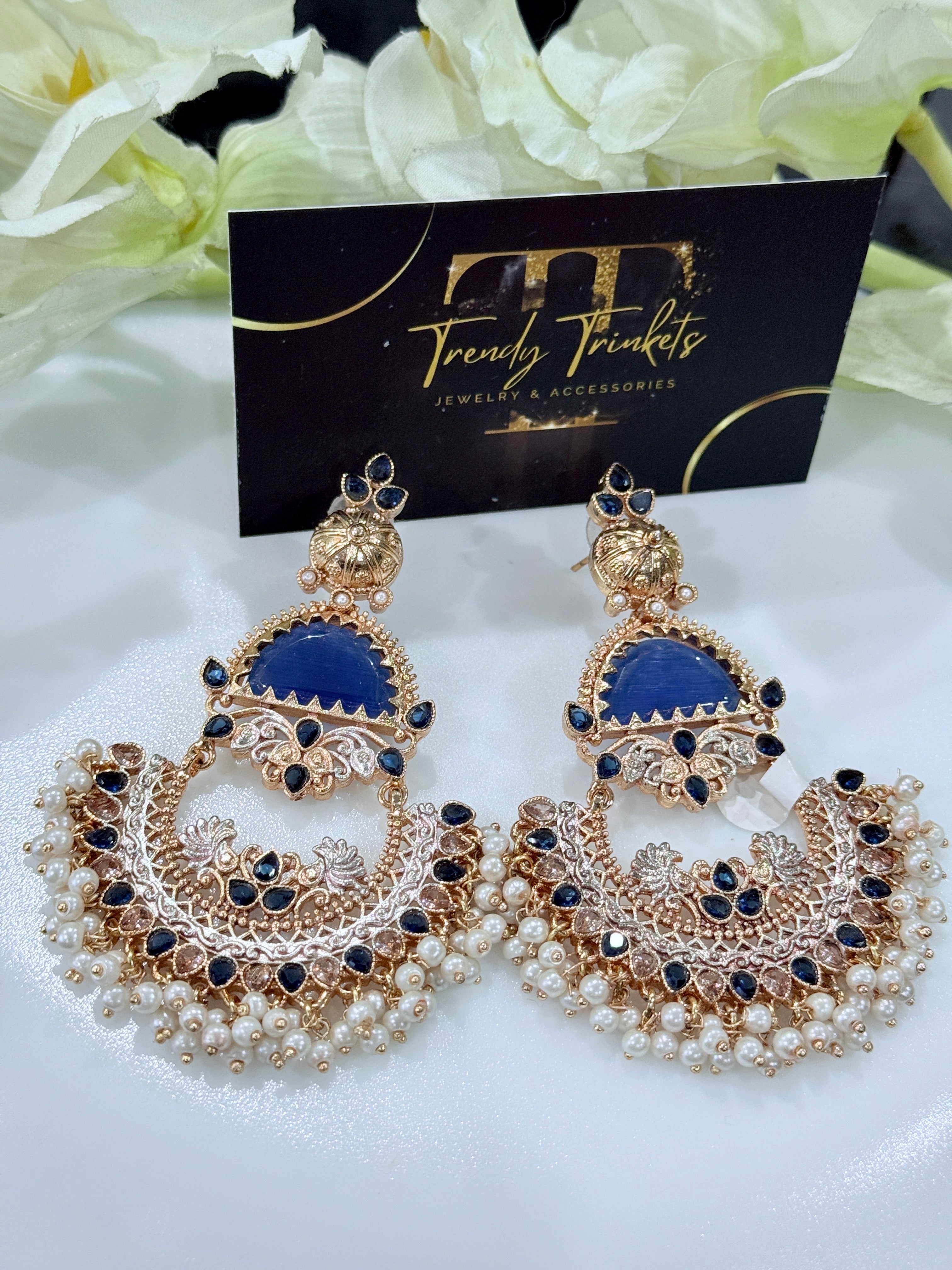 Pearl Jhumka – Classic White & Gold