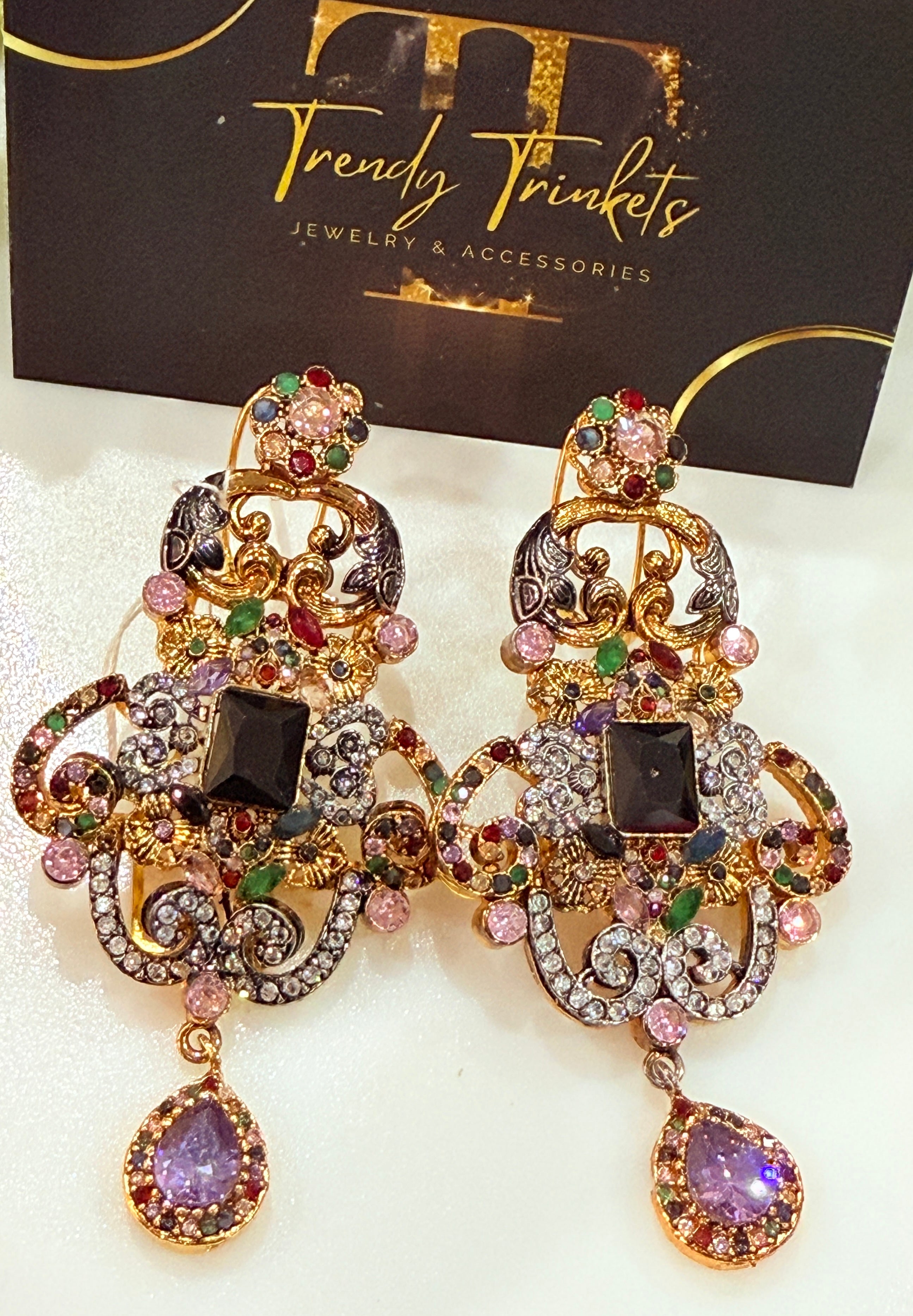 Hoop Earrings – Gold Engraved Mughal Pattern