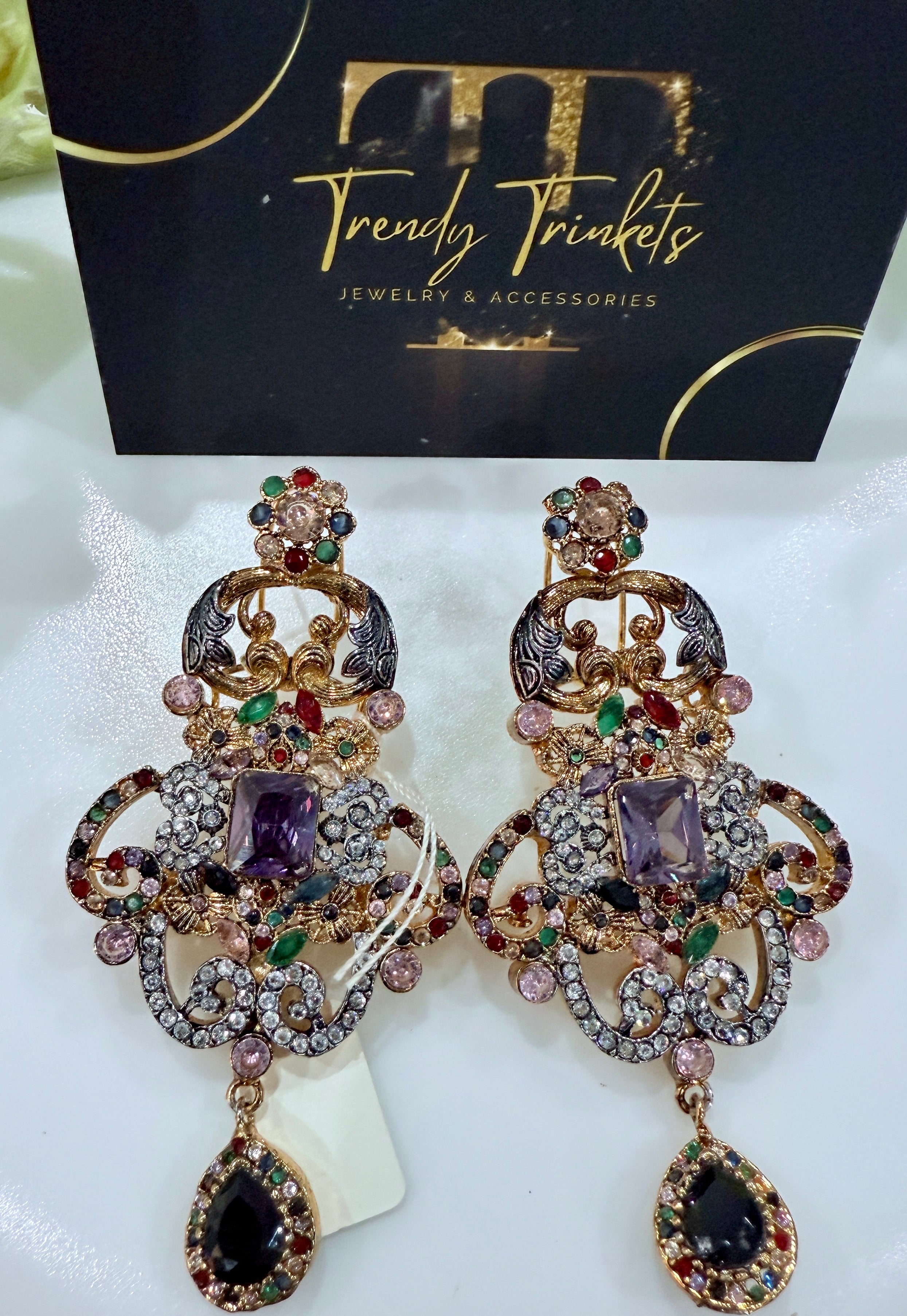 Filigree Drop Earrings – Antique Gold Openwork