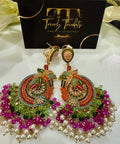 Antique Dangly Earrings – Chain & Stone Layered