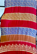 Silk Dupatta – Burgundy with Antique Gold Border