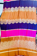 Embroidered Dupatta – Rose Pink with Silver Threadwork