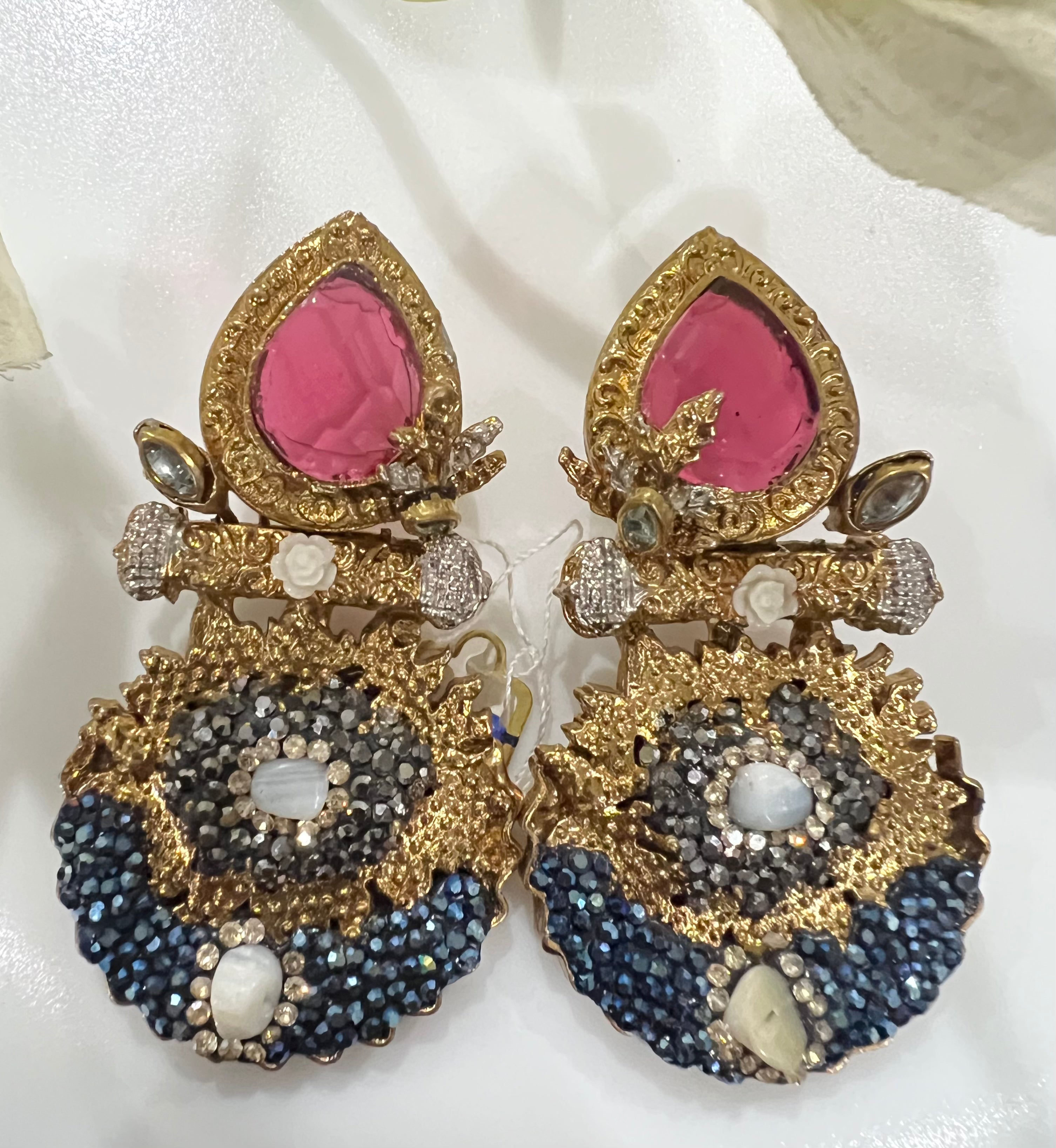 Designer Ruby & Pearl Jhumka – Collector's Piece