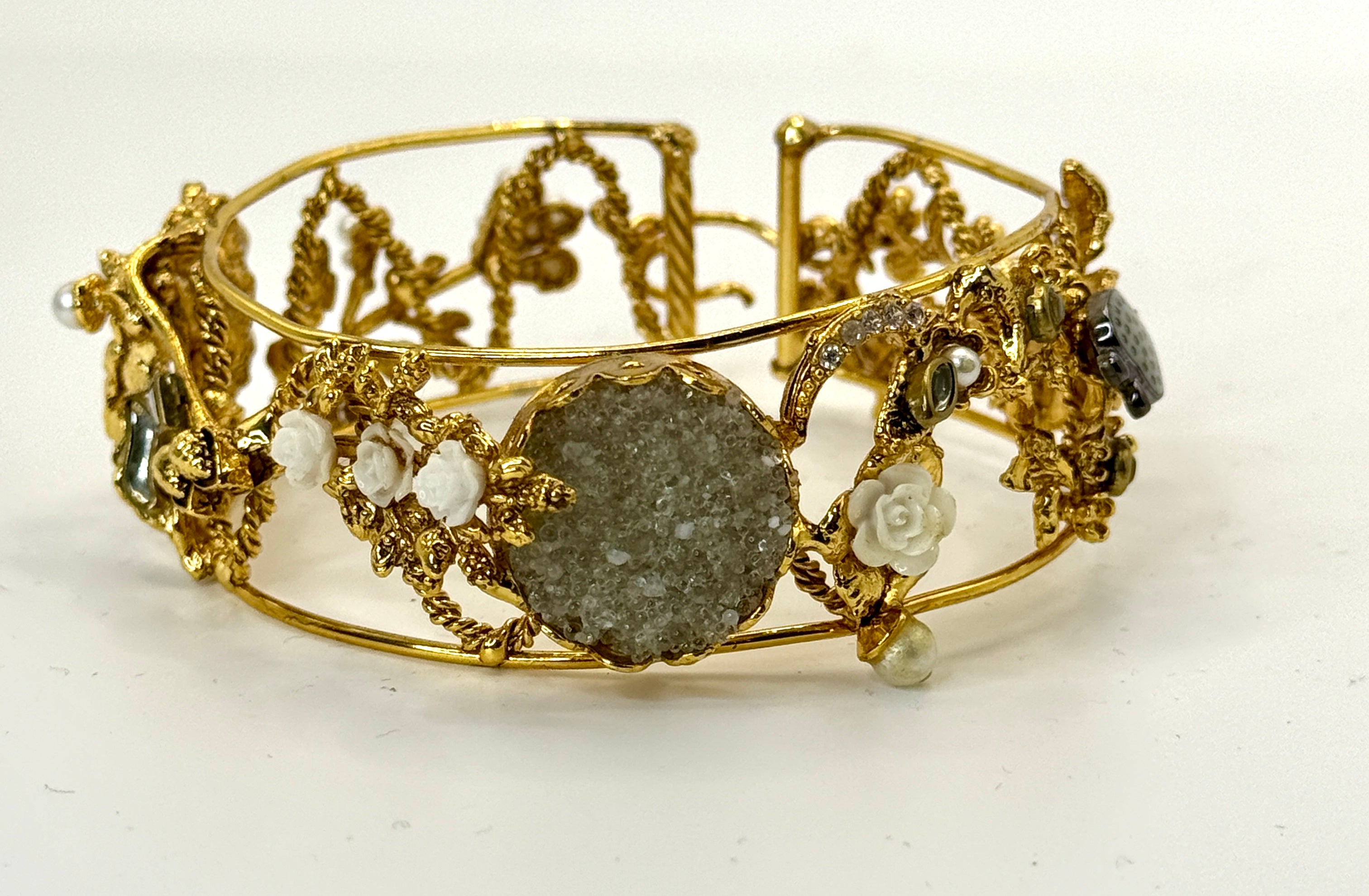 Blue Sapphire Stone Bangle Set – Gold Classic