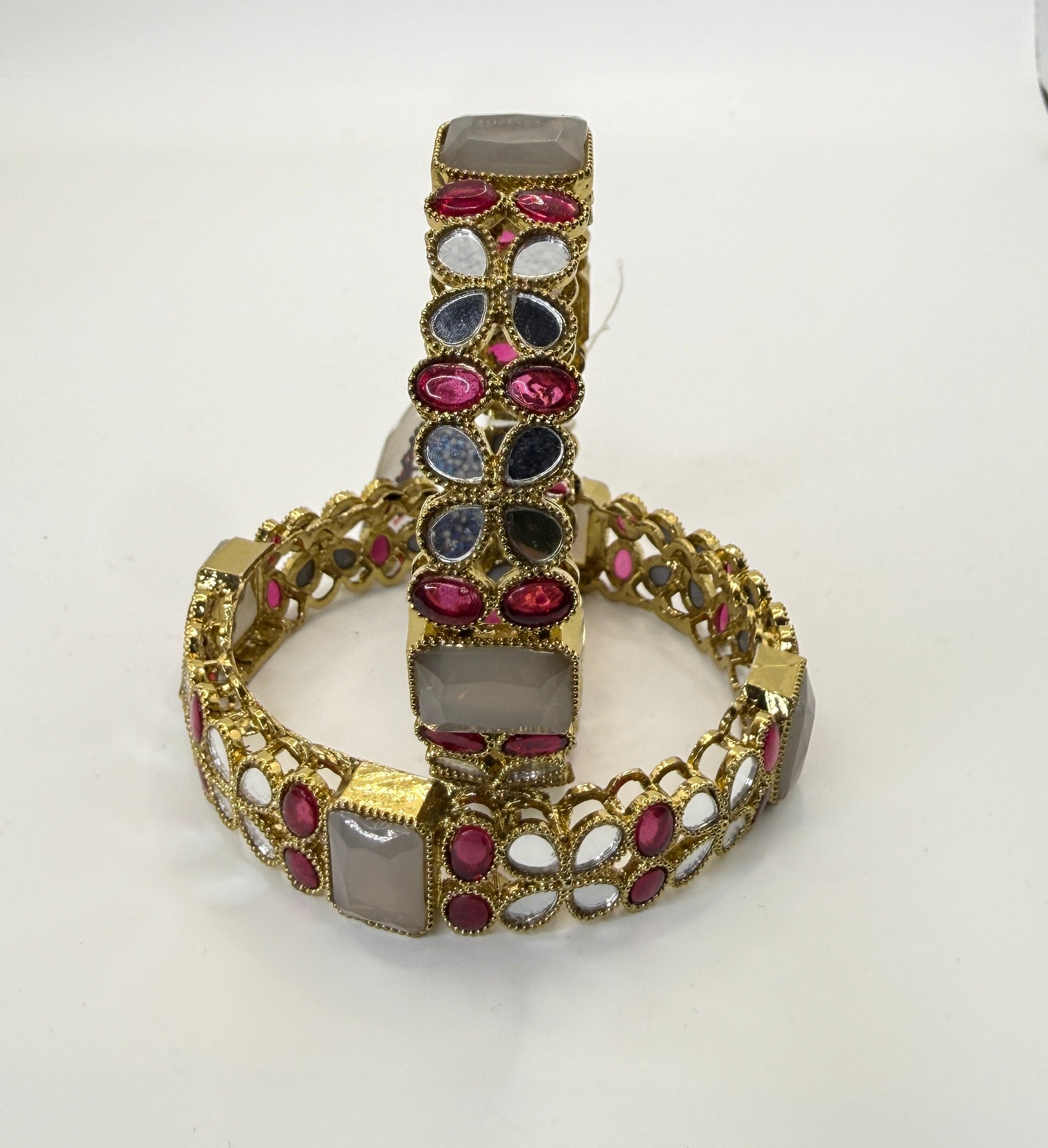 Multicolor Gemstone Bangle Set – Festival Edition