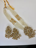 Kundan Necklace Set – White & Gold Bridal